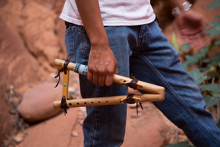 Navajo Guide with his flute